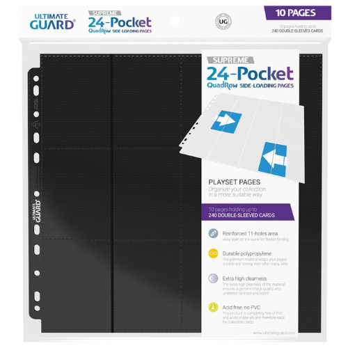 Ultimate Guard 24-Pocket QuadRow Pages Side-Loading - Black