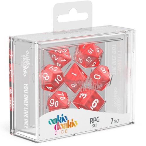 Oakie Doakie Dice RPG Set Marble Red (ser ut som mørk rosa)