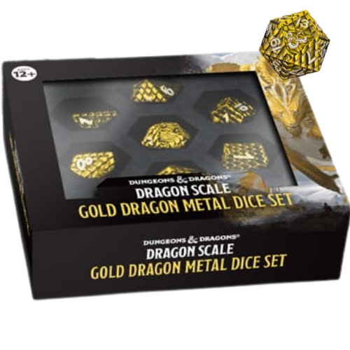 Dungeons & Dragons Premium Metal Dice Set Dragon Scale Gold (7)