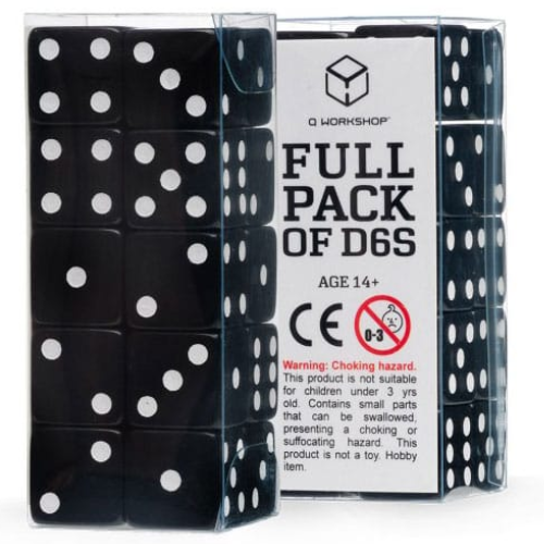 Q Workshop Dice Set Full Pack D6 Black (20)