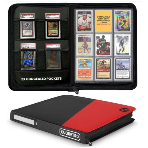 Evoretro Shield+ Topload Cards Binder 216 Cards Black/Red